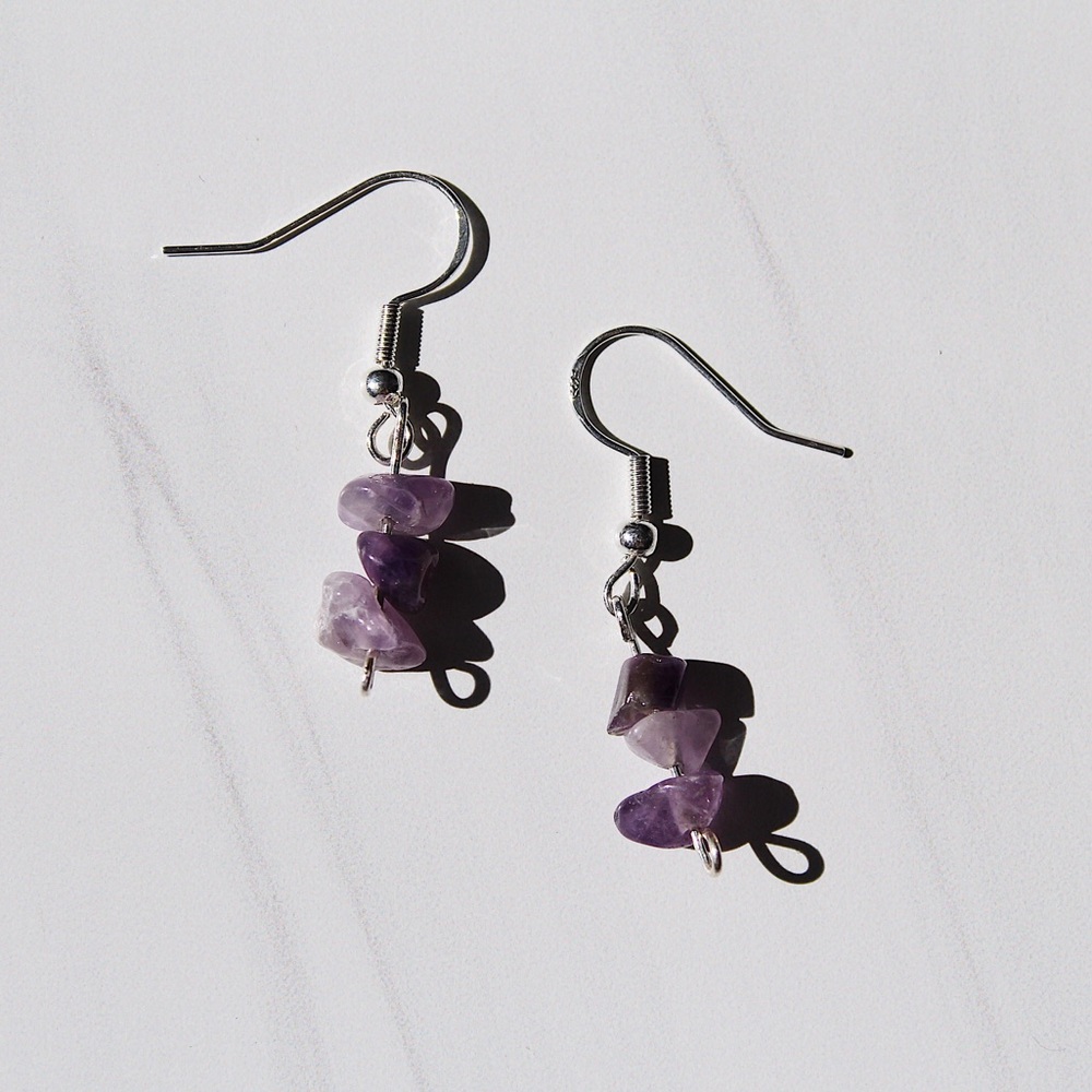 Purple stone earrings